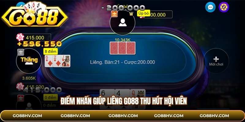 Điểm nhấn giúp liêng GO88 thu hút hội viên